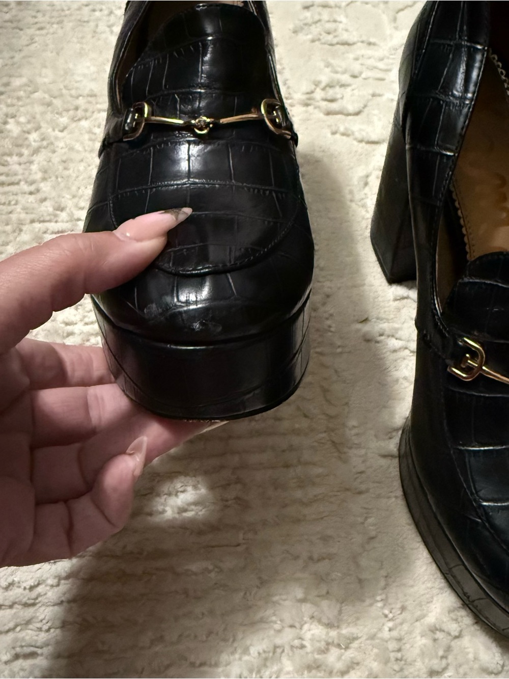 Sam Edelman Aretha Black Platform Loafers - Picture 6 of 10